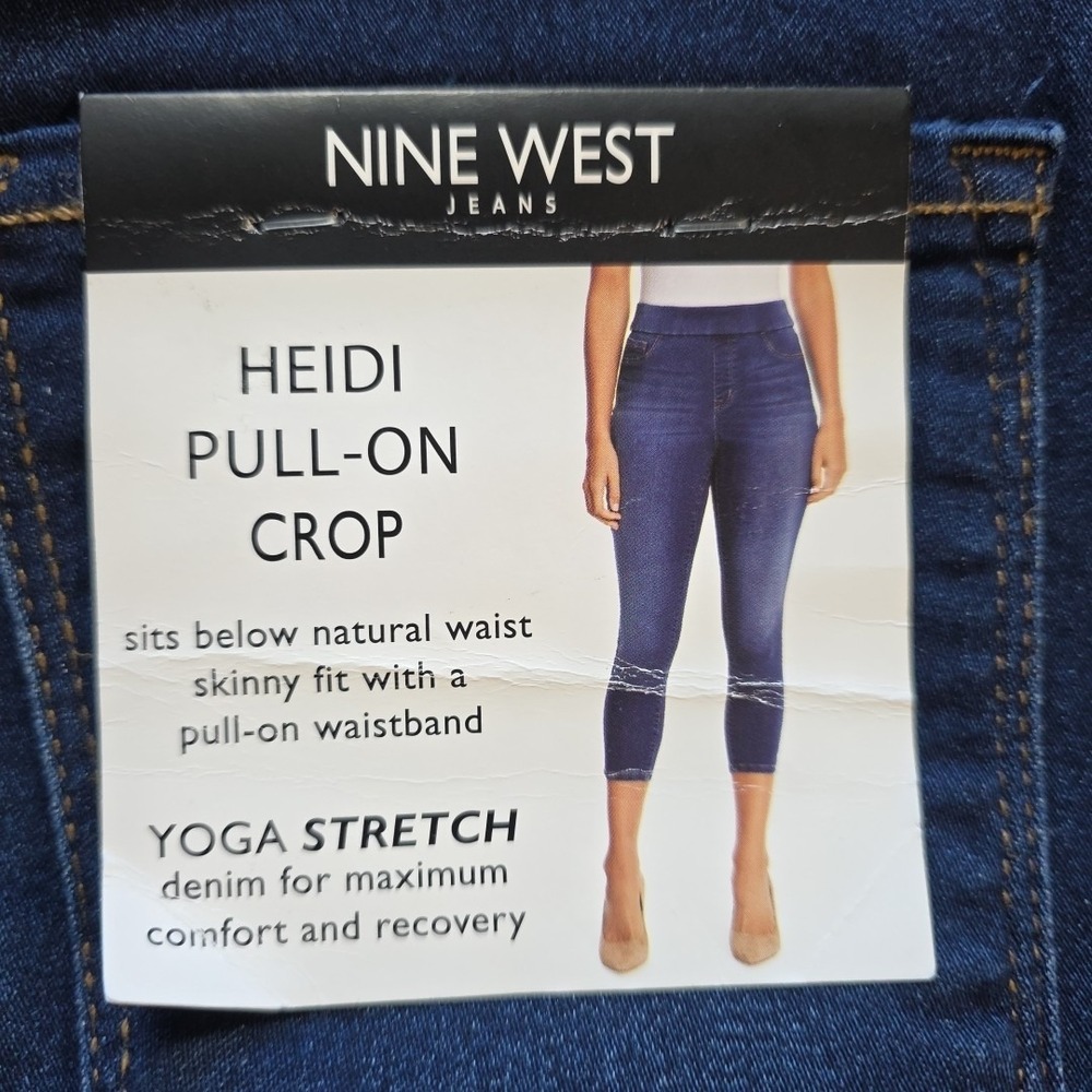 Nine West Women's Skinny Fit Heidi Pull-on Crop Delphi Size 4 MRSP $59.50